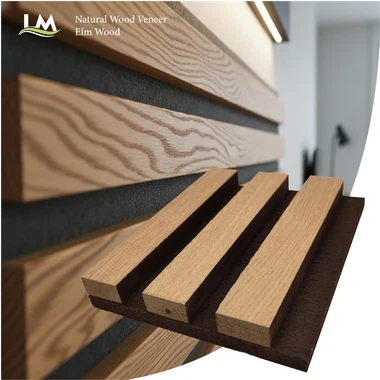 Furnir din lemn natural Panouri acustice de perete de înaltă densitate absorbantă de sunet Placare decorativă de perete ecologică Reducerea zgomotului